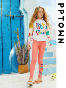 PPTOWN | Summer New Girls Swim Shorts Large Kids UV Protection Printed