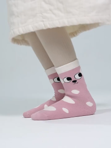(SG Seller) 5 Pairs Children Winter Thermal Socks Thicker Snow Socks Medium Tube Kids Socks Fleece Lined Warm Socks -WZ03