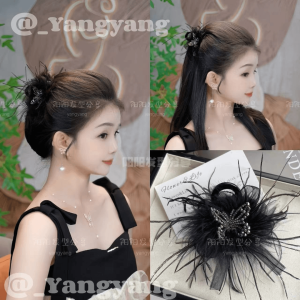 เข็มขัดผีเสื้อแบบฝรั่งเศสหรูหราสำหรับผู้หญิง 2024 รูปผีเสื้อเลื่อมเพชรเข็มขัดผมแบบญี่ปุ่นและเกาหลี