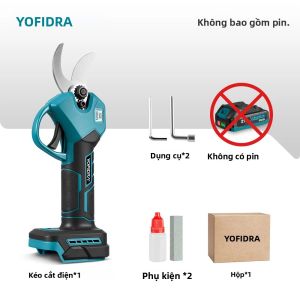 Kéo Cắt Tỉa Không Dây YOFIDRA 30mm 2 Tốc Độ Động Cơ Không Chổi Than Dùng Cho Pin Makita 18V Lưỡi Thép Không Gỉ