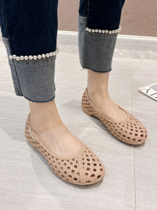 Fashionable Womens Sandals Breathable Lightweight Soft Bottom Low Heel Mesh Hollow out Design Comfortable Summer Shoes