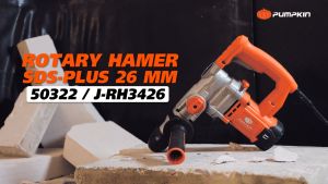 PUMPKIN สว่านโรตารี่ 3ระบบ 26mm. 1050 วัตต์ SDS-plus J-RH3426 รหัส 50322 เจาะไม้ เจาะคอนกรีต เจาะเหล็ก (ประกันศูนย์) (ส่งจากไทย)