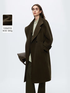 Lancy from 25 High Intelligence Woolen Coat Elegant Classic Preppy Style Long Sleeve High Collar Long Coat for Women