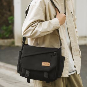 Casual Mens Crossbody Bag Large Capacity Single Shoulder Bag Personality Messenger Bag Trendy Workwear Style Japanese Style