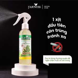 Xịt phòng tinh dầu Sả Chanh Bạc Hà Quế Oải Hương Trà Xanh Purevess xua đuổi muỗi khử mùi thơm phòng