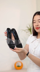 Guốc Cao Gót Nữ Mica Gót Vuông 5cm Quai Trong Mềm Pixie E206