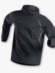 Mens Training Sports Top Speed Dry Long Sleeve Fitness Running Shirt Outdoor Half Zipper Quick Dry Breathable Running T-shirt