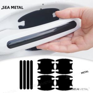SEAMETAL Nhãn Dán Bảo Vệ Tay Nắm Cửa Ô Tô Màu Đen Chống Mài Mòn Chống Trầy Xước Dải TPU Chống Trầy Xước Khuôn Cửa Chống Trầy Xước Gói 4 Cái/8 Cái