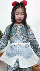 " Free Bando" Setelan Celana Anak Perempuan Viral Model Stelan Rayon Motif Elips Umur 3 - 10 Tahun - HanaBalQuesKids