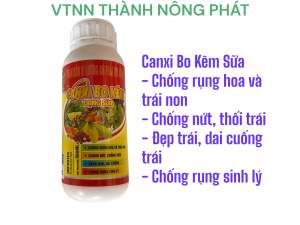 Phân bón vi lượng SIÊU CANXI BO KẼM DẠNG SỮA chai 500ml làm dai cuống chống rụng hoa rụng trái thối trái cứng cây quả đẹp