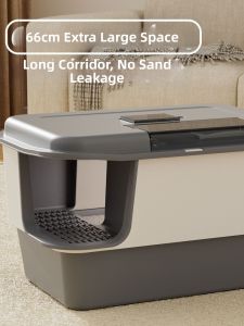 MULUOZI | Enclosed Odor-Blocking Splatter-Proof Extra Large Litter Box