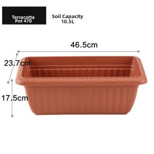 I.R.I.S | Rectangle Plastic Planting Pot for Balcony Ceramic Look Large