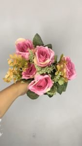 Bunga Artifisial Mawar Putik Modern Garden Big Rose Hiasan Hantaran Wedding Mewah - AF57