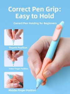 MONLEYTA | Erasable Pen For Primary School Children Easy To Hold Neutral Pen Blue Core Black Ink Moisture Rapid Dry Crystal Blue Pen Core