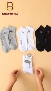 Tất Vớ Nam Cổ Trung BSAMIO Màu Trắng Chất Liệu Cotton Thoáng Khí Thấm Hút Mồ Hôi Tốt Dễ Phối Đồ