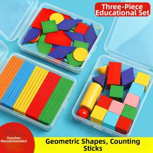 STARRY ARK | Math Manipulatives Set - 3D Shapes Geometry Models Counting Sticks Counters Clock