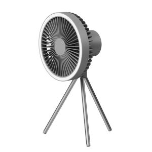 【Vodool】Portable Camping Fan with LED Light Tripod Rechargeable USB Tent Fan for Tents Camp Travel Fishing