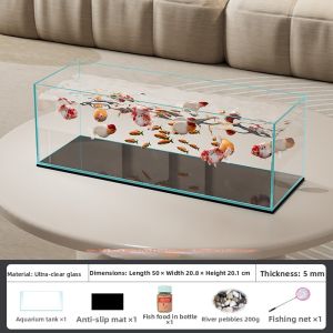 KUOTING | Ultra-clear Mini Living Room Aquarium Fish Tank Oxygen Filtration Integrated