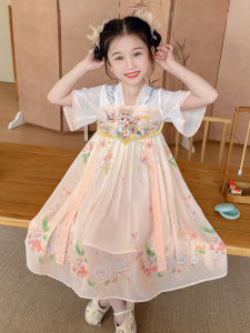 สไตล์เจ้าหญิง ชุดฮั่นฝู เดรส เสื้อผ้าเด็ก ฤดูร้อน เจ้าหญิงเทพนิยาย กระโปรง เด็กผู้หญิง เครื่องแต่งกายการแสดง หวาน สไตล์ Midi เดรส