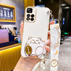 Redmi Note12 Silicone Phone Case Stand up Cat Design Crossbody Bag Compatible with Note15Pro Note14 Lens Full Coverage Note13 Anti-Fall