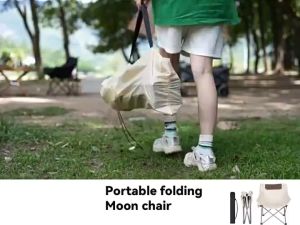 Camping chair high-quality folding chair portable camping beach waterproof leisure chair outdoor travel adult heavy-duty load-bearing 150KG lounge chair with backrest fishing beach chair multi-functional picnic chair with storage camping equipment