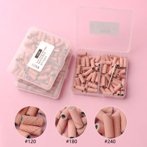 80pcs/box Pink 3.1mm Mini Sanding Bands Kits Nail Drill Bits Mandrel Sets Electric Manicure Accessories Tool Dead Skin Remover