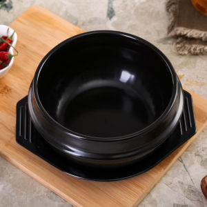 Korean Style Stone Pot for Rice Stir-Fry Steamed Egg Soup Ginseng Chicken Soup Durable Ceramic Cooking Utensil with High Temperature Resistance