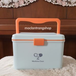 Hộp đựng thuốc 2 tầng có quai xách tủ đồ sơ cứu y tế gia đình và sản phẩm chăm sóc sức khỏe nhiều ngăn GLOSEN tiện lợi size cỡ lớn nhỏ