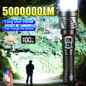 5000000LM XHP360 Ultra Powerful Flashlight LED Work Light Rechargeable LED Lamp Waterproof Torch Outdoor Lights For Camping