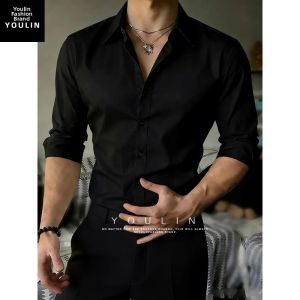 YOULIN | White Business Casual Shirt