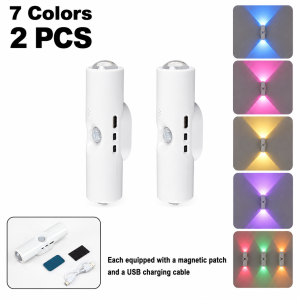 Smart RGB Night Light Magnetic Motion Sensor Rechargeable Wall Lamp Mood Decor Ambient Light for Bedroom Closet Hallway Stair
