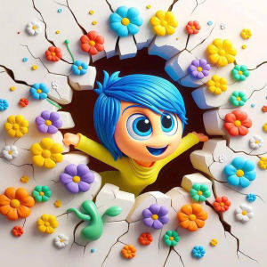 Disney DIY 5D Cartoon Diamond Painting Kit Anxiety Full Drill Mosaic Handicraft Joy Inside Out Christmas Decorations