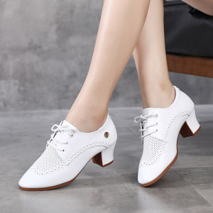 Latin dancer soft soled medium heel dance shoes Social dance shoes Cow tendon soled dance shoes