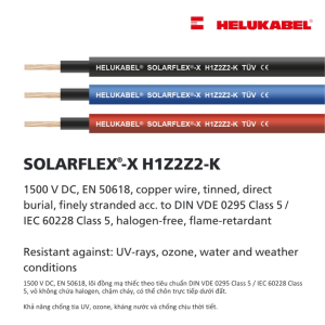 Dây cáp DC HELUKABEL SOLARFLEX®-X H1Z2Z2-K chính hãng từ ĐỨC | Bán lẻ theo mét