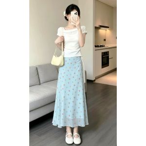SUSIEYUAN | Vacation Style Beach Pretty New Floral Skirt Suit