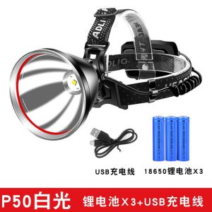 Siêu Sáng Ánh Sáng Vàng Đèn P90 Đi Bộ Đường Dài Câu Cá Ngoài Trời Độ Bền Sạc Đèn Pha Led Tuổi Thọ Pin Siêu Dài
