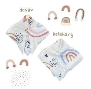 Voal Printing Instan Anak Motif Pelangi Aesthetic / Hijab Instan Anak Motif Lucu