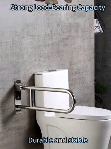 Toilet Grab Bar Safety Rail Bath Anti slip Barrier-Free Folding Stainless Safety Handrail Flip-Up Bathroom Grab Handle