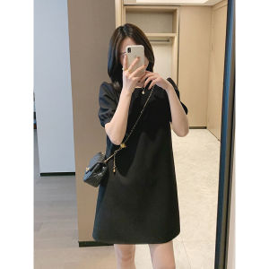 Elegant Pear Shaped Summer Dress Bubble Sleeve Short Sleeve Chiffon Loose Slimming Straight Toy Skirt for Young Girls