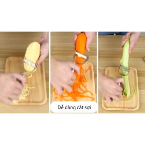[HCM] Nạo Sợi Bào Vỏ Inox 3In1/ Dụng Cụ Nạo Rau Của Quả Đa Năng TyHome