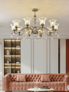 OUCHAO | Aesthetic Creative Crystal Petal Full Spectrum Eye-protective Chandelier
