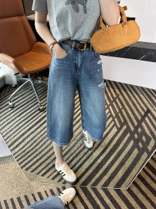กางเกงยีนส์ทรงหลวมขาบานสำหรับผู้หญิงในช่วงฤดูร้อนปี 2025 กางเกงขายาวทรงหลวมทรงขากว้างสไตล์ใหม่