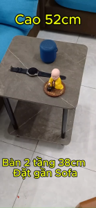 Bàn 2 Tầng Hình Vuông 38cm Cao 52cm – Phụ Kiện Hoàn Hảo Bên Ghế Sofa
