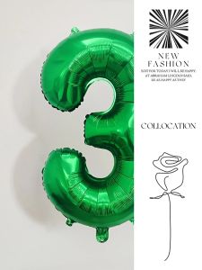 32 inches Green Dark color design number 0-9 party decorations aluminum foil balloon Anniversary