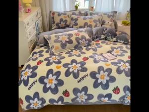 Flannel Duvet Cover (Pillowcases Not Included) Super Soft Bedding Quilt Cover Warm Comfort Duvet Cover for Winter Bedroom