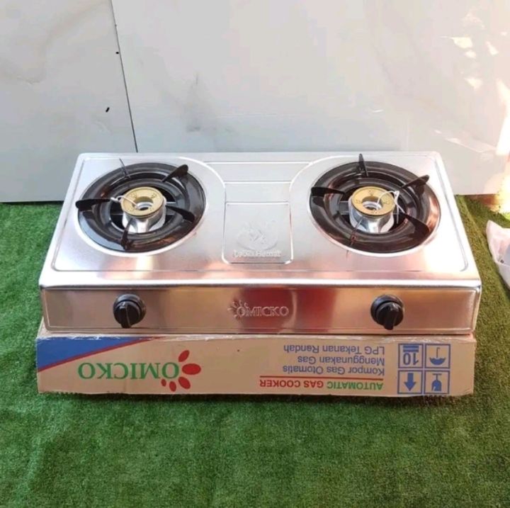 KOMPOR GAS DUA TUNGKU OMICKO / KOMPOR GAS 2 TUNGKU OMICKO | Lazada ...
