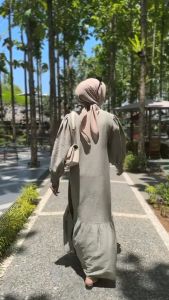 gamis Terbaru kekinian gamis jumbo gamis muslim panjang bahan polo linen premium dan nyaman dan busui friendly