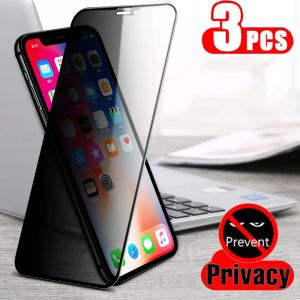 3PCS Black Full Cover Privacy Screen Protector For iPhone 16 15 14 13 12 11 Pro MAX Anti-spy Glass For iPhone 15 PRO XR X XS MAX