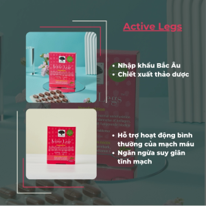 Thực Phẩm Bảo Vệ Sức Khỏe New Nordic Active Legs: Viên uống hỗ trợ hoạt động của mạch máu ngừa suy giãn tĩnh mạch [15 viên]