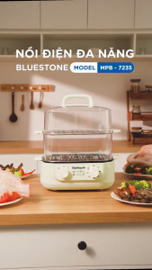 ( HỎA TỐC HCM) Nồi Lẩu Hấp Đa Năng BlueStone MPB-7235 - 15 Lít - Lẩu và Hấp 2 trong 1 - Bảo hành chính hãng 2 năm - CasaLux Store